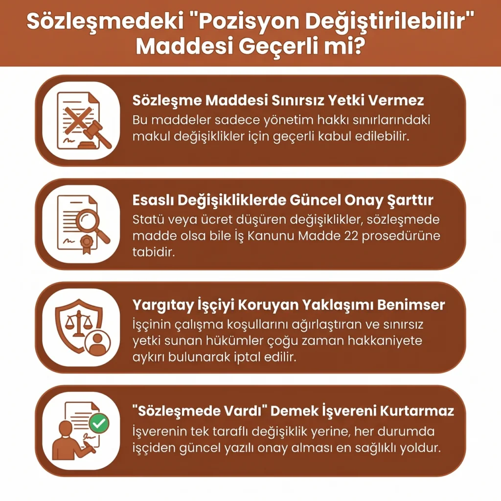 İş Sözleşmesi Pozisyon Değişikliği Maddesi Geçerli Mi?