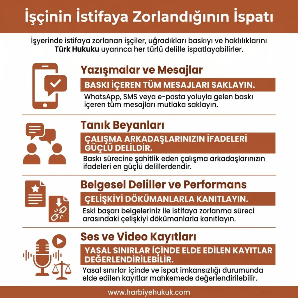 İşçinin İstifaya Zorlandığının İspatı