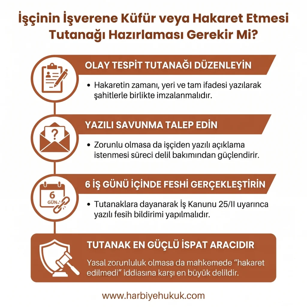 İşçinin İşverene Küfür veya Hakaret Etmesi Tutanağı Hazırlaması Gerekir Mi?