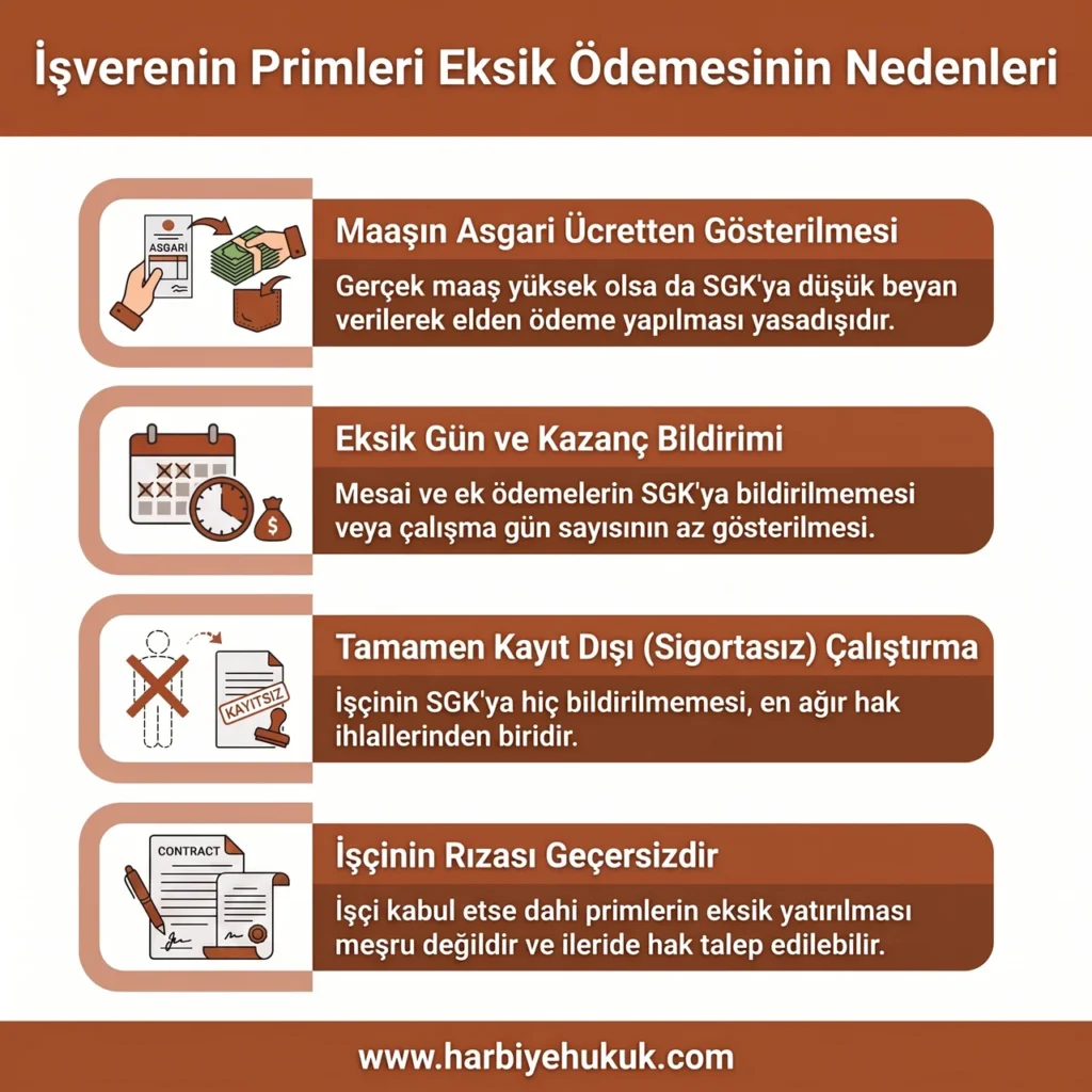 İşverenin Primleri Eksik Ödemesinin Nedenleri