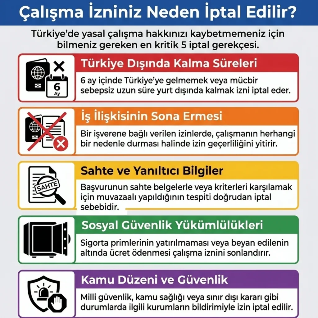 Çalışma İzni İptal Sebepleri