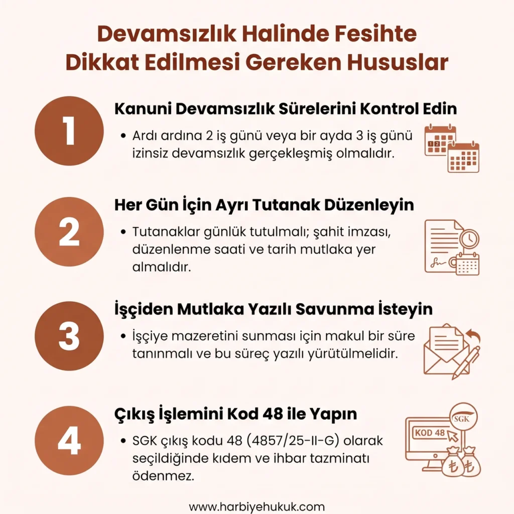 Devamsızlık Halinde Fesihte Dikkat Edilmesi Gereken Hususlar