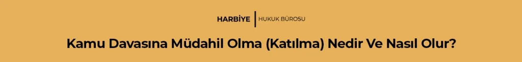 Kamu Davasına Müdahil Olma (Katılma) Nedir Ve Nasıl Olur?