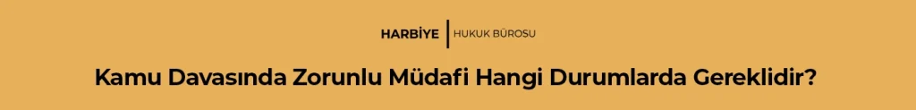 Kamu Davasında Zorunlu Müdafi Hangi Durumlarda Gereklidir?