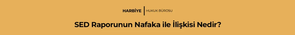SED Raporunun Nafaka ile İlişkisi Nedir?