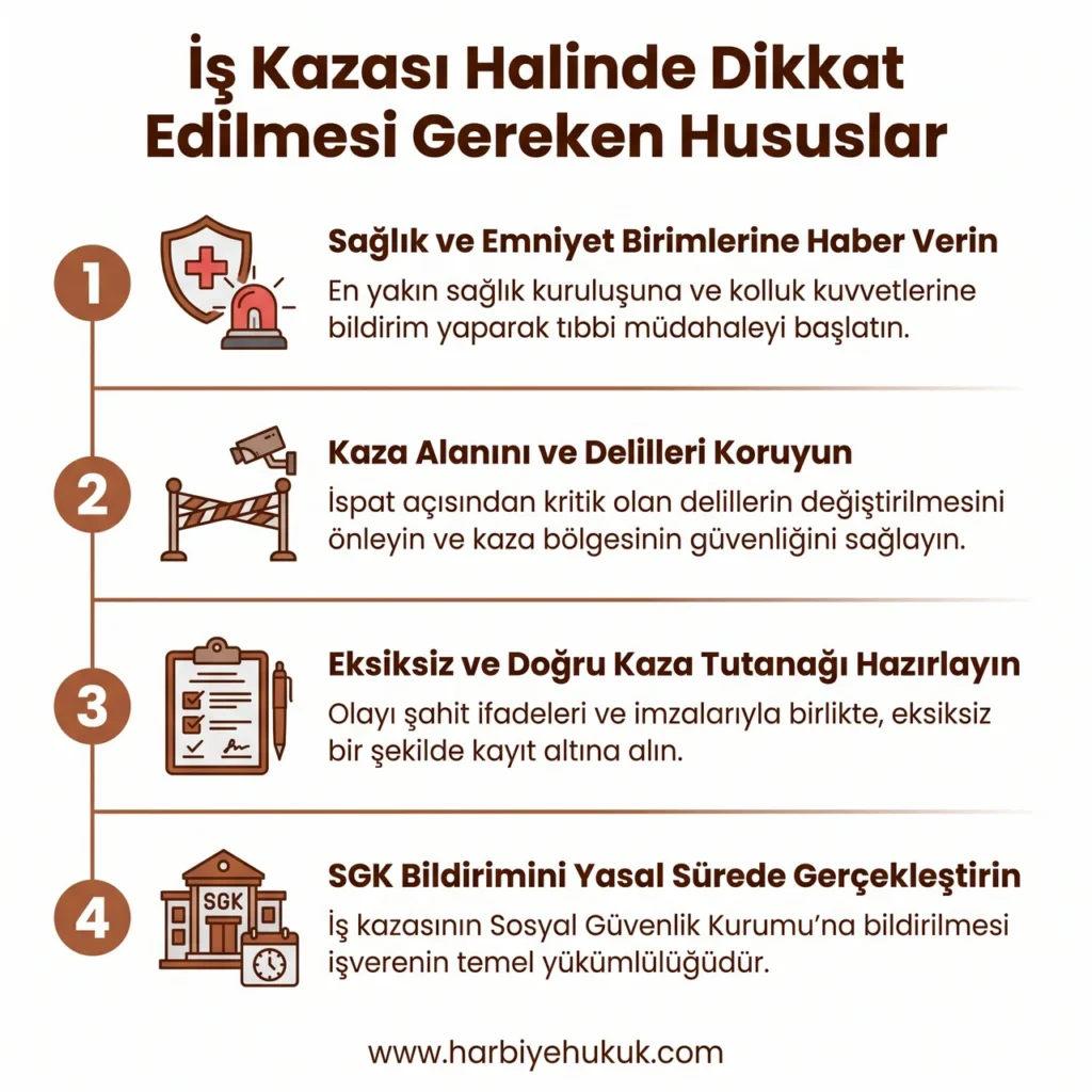 İş Kazası Halinde Dikkat Edilmesi Gereken Hususlar