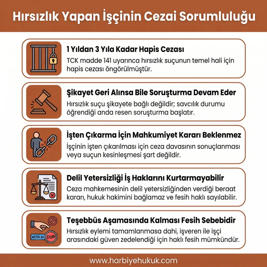 İşyerinde Hırsızlık Yapan İşçinin Cezai Sorumluluğu