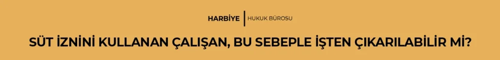 SÜT İZNİNİ KULLANAN ÇALIŞAN, BU SEBEPLE İŞTEN ÇIKARILABİLİR Mİ?