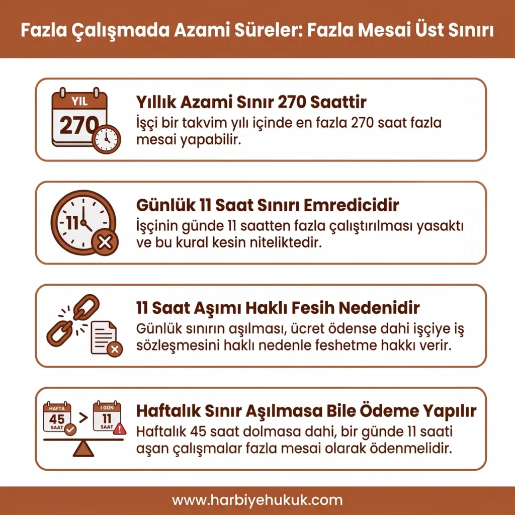 Fazla Çalışmada Azami Süreler Fazla Mesai Üst Sınırı