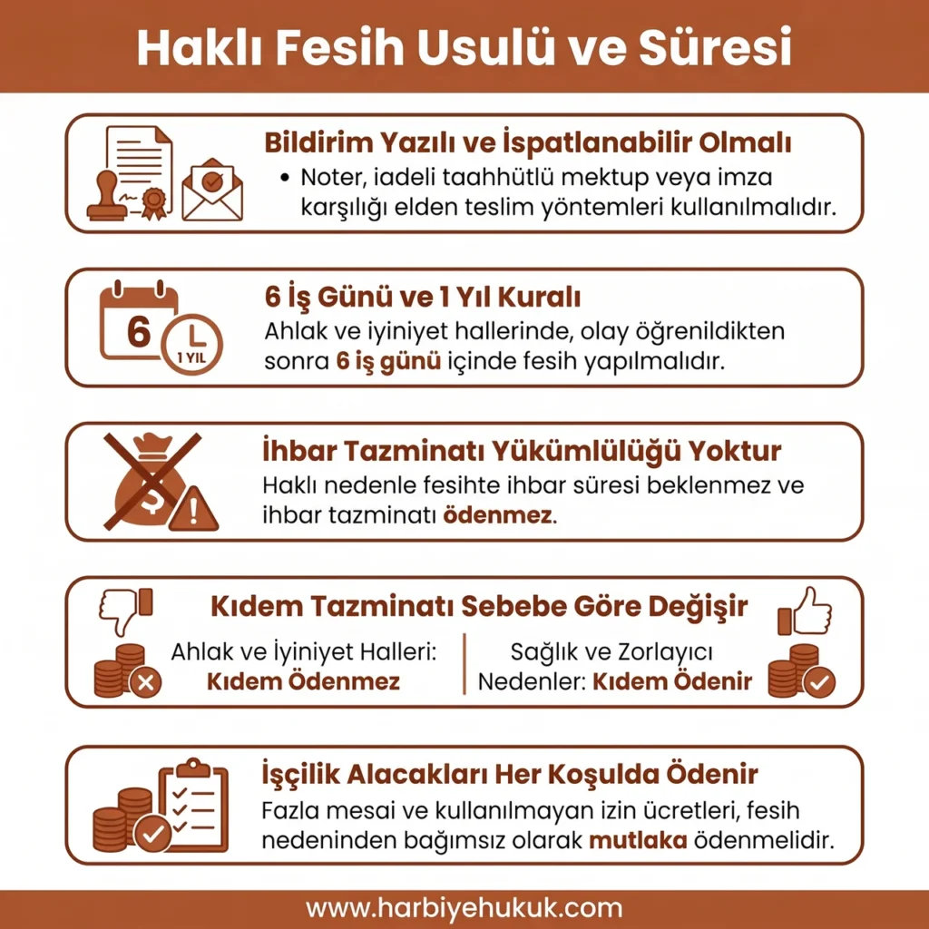 Haklı Fesih Usulü ve Süresi