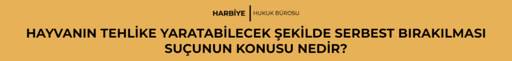 HAYVANIN TEHLİKE YARATABİLECEK ŞEKİLDE SERBEST BIRAKILMASI SUÇUNUN KONUSU NEDİR?