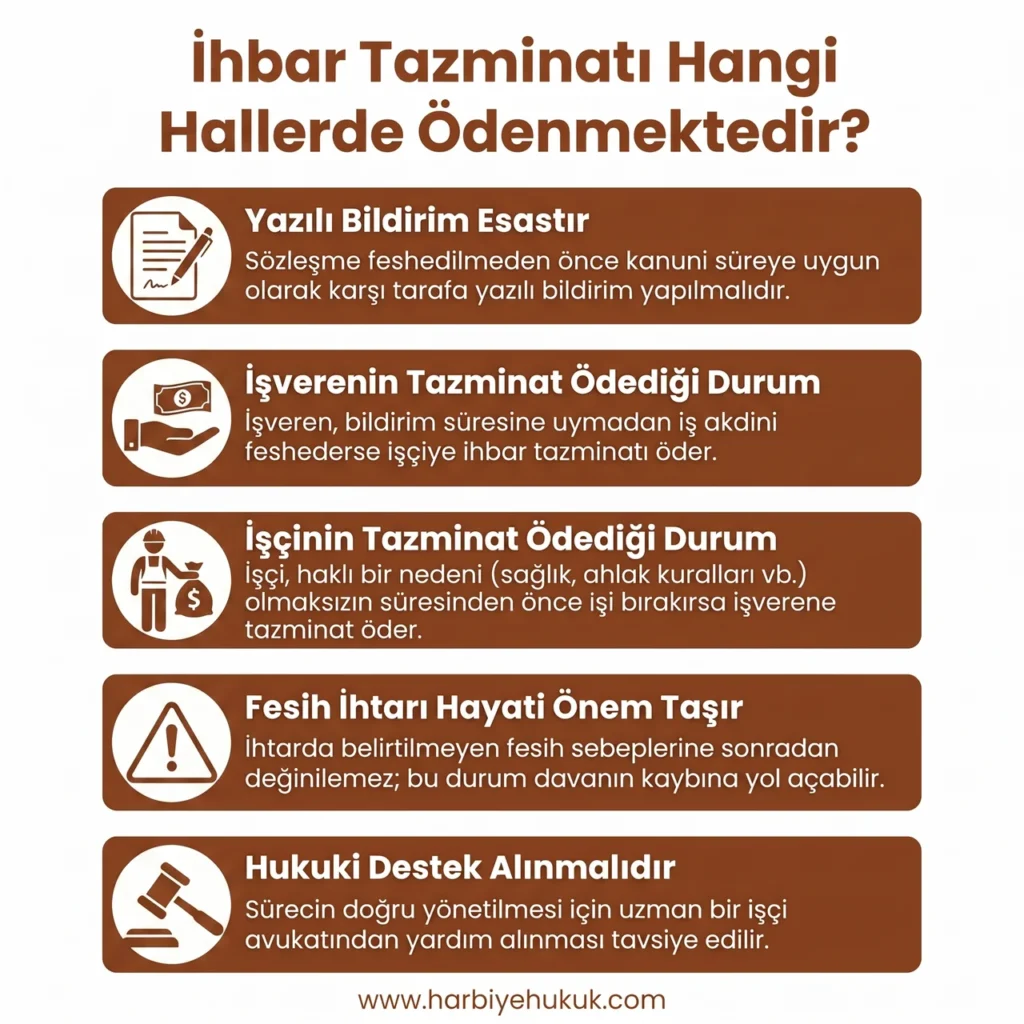 İhbar Tazminatı Hangi Hallerde Ödenmektedir?