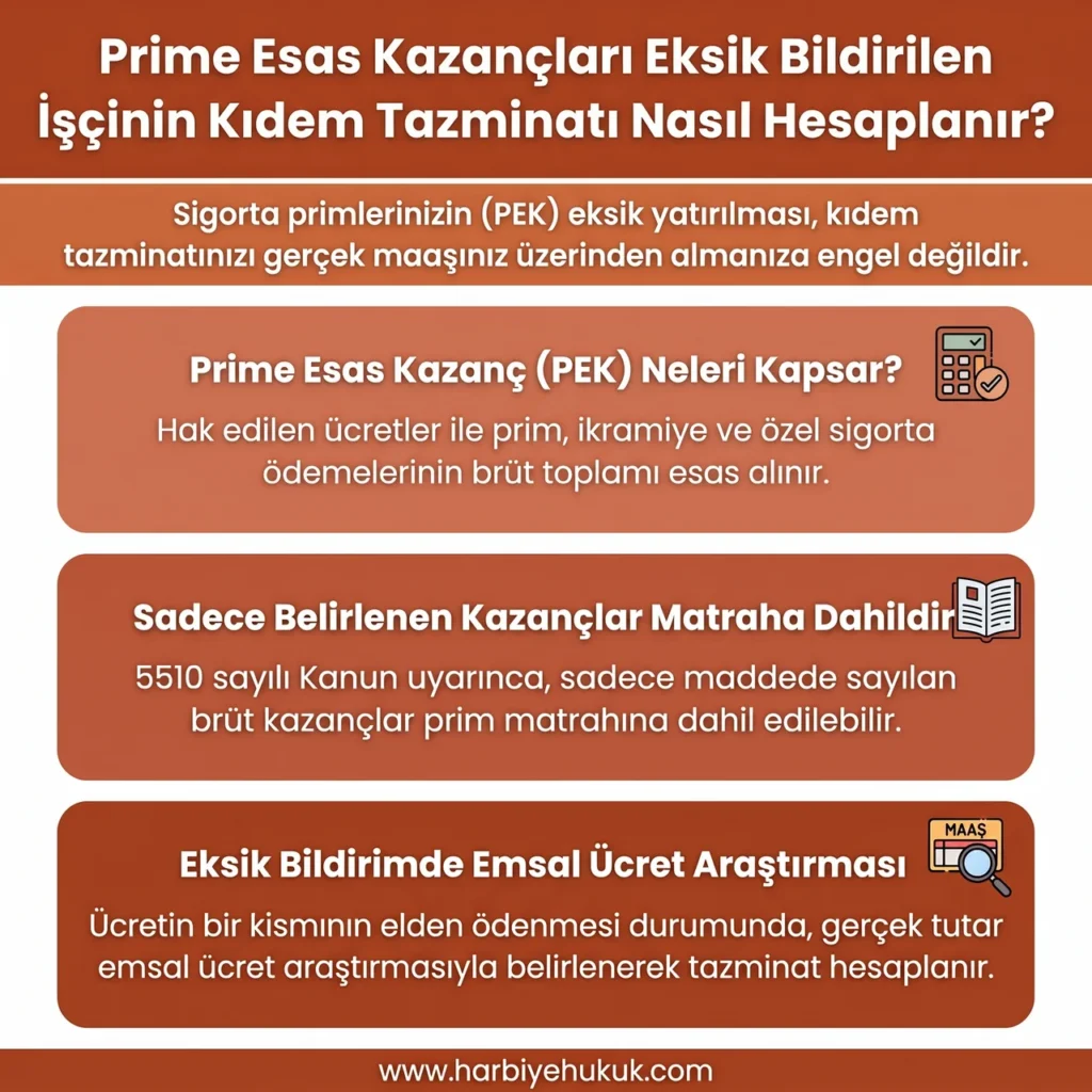 Prime Esas Kazançları Eksik Bildirilen İşçinin Kıdem Tazminatı Nasıl Hesaplanır?