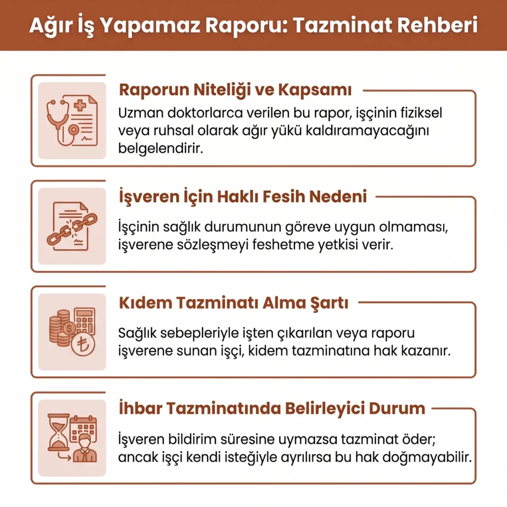 Ağır İş Yapamaz Raporuyla Sağlık Sebebiyle Fesih