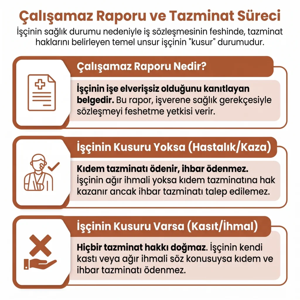 Çalışamaz Raporuyla Sağlık Sebebiyle Fesih