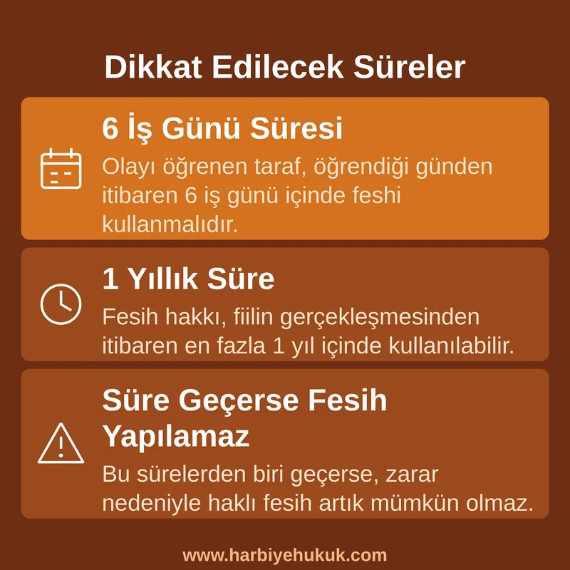 Dikkat Edilecek Süreler