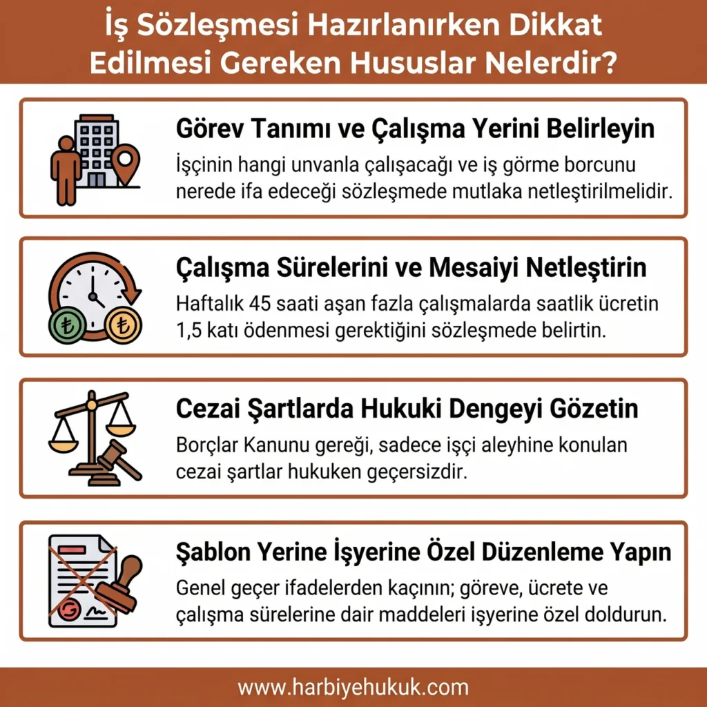 İş Sözleşmesi Hazırlanırken Dikkat Edilmesi Gereken Hususlar Nelerdir?