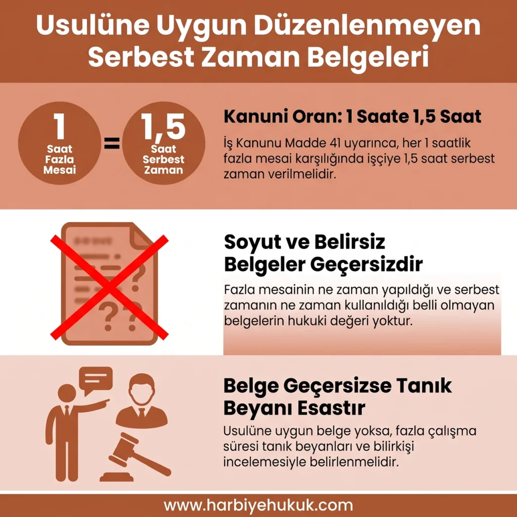 Usulüne Uygun Düzenlenmeyen Serbest Zaman Belgeleri