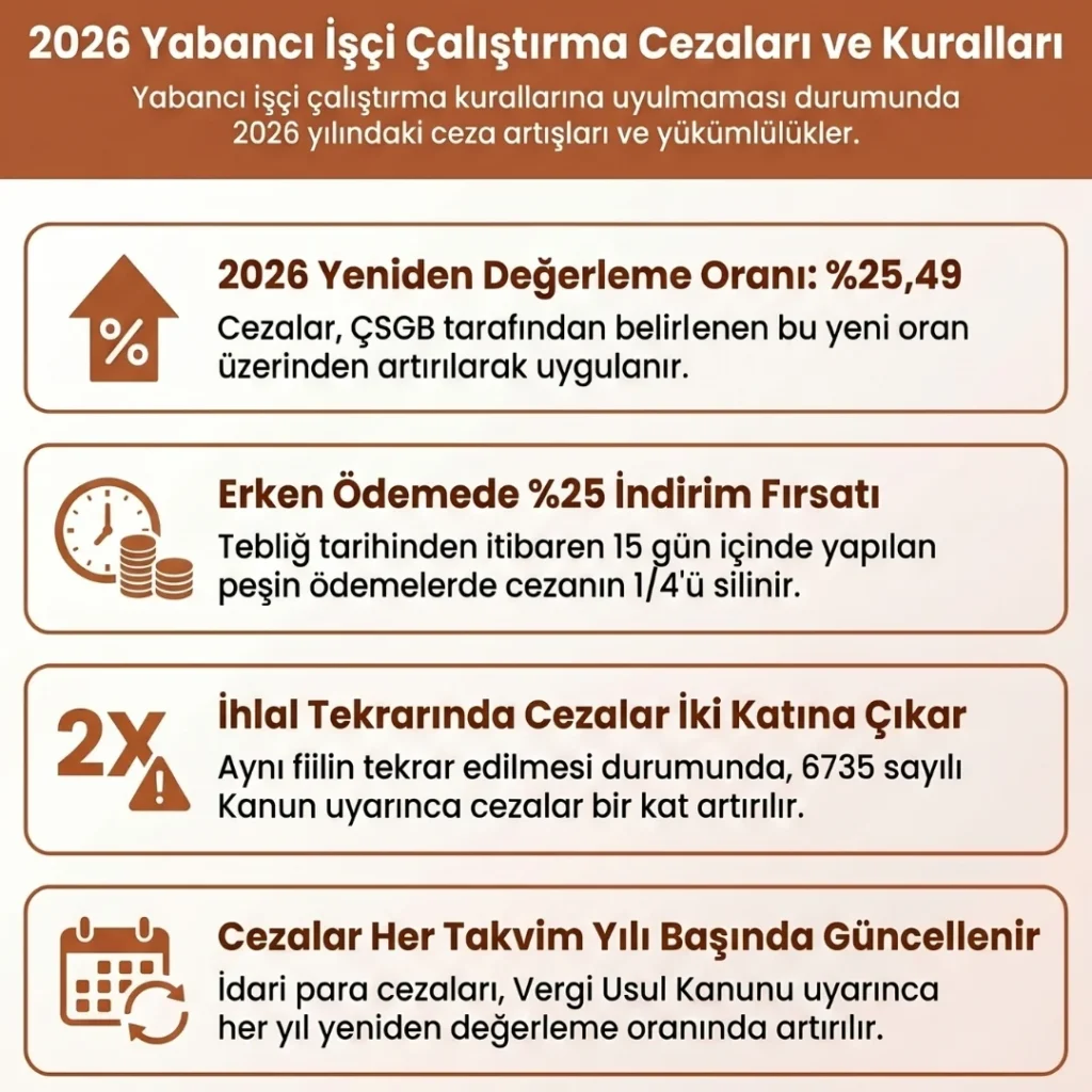 Yabancı Çalışanların Çalıştırılmasına İhlal Cezaları