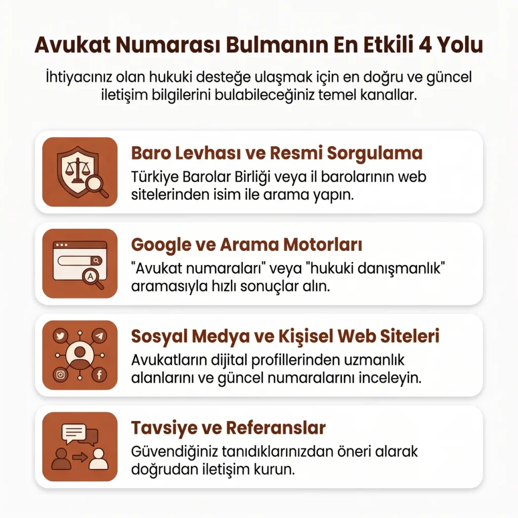Avukat Numaralarını Bulma Yöntemi