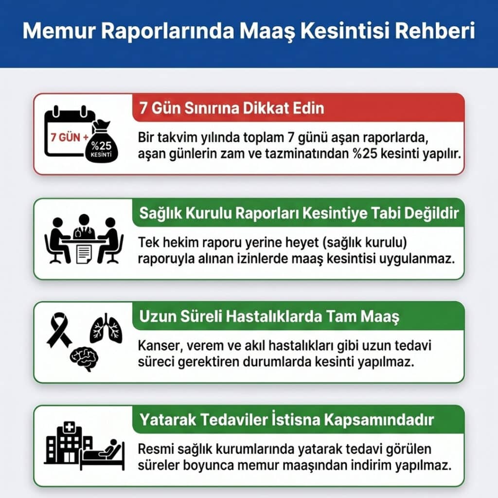 Devlet Memuru Rapor Alınca Maaşı Kesilir Mi?