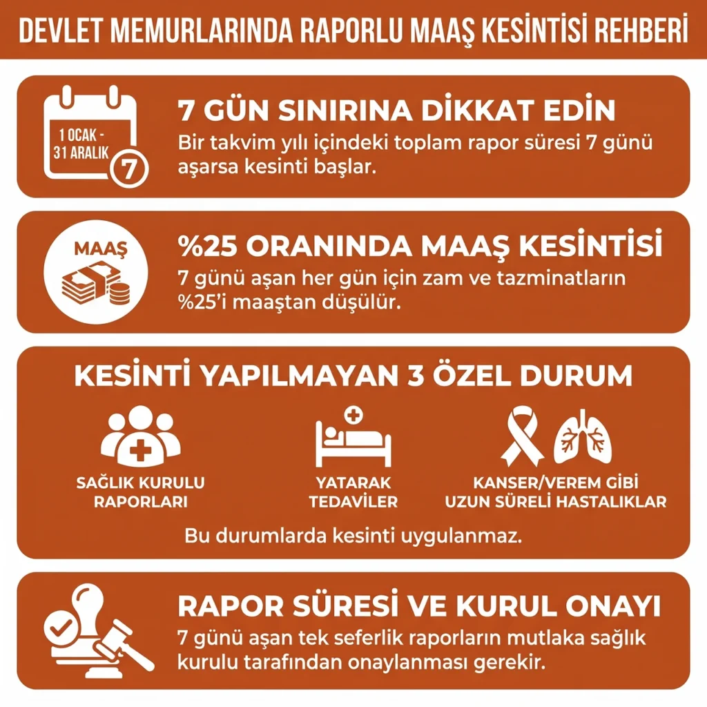 Devlet Memuru Rapor ve Maaş Kesinti Kuralları