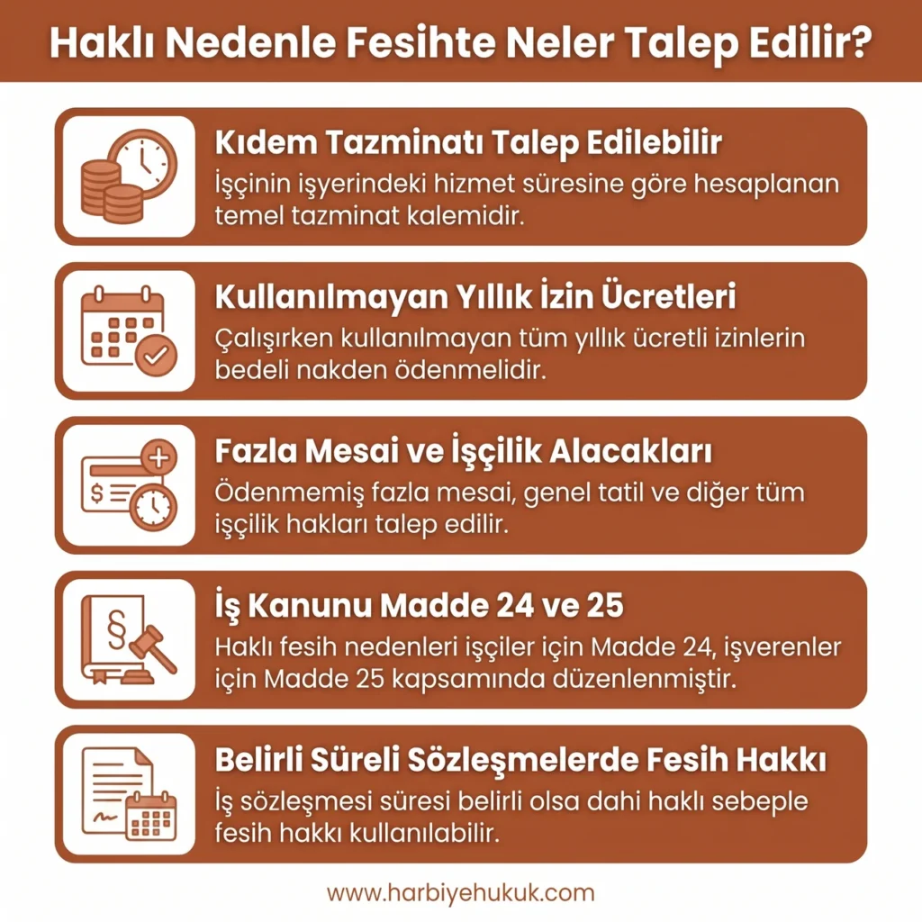 Haklı Nedenle Fesihte Neler Talep Edilir?