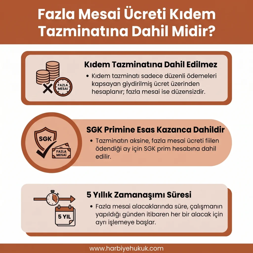 Fazla Mesai Ücreti Kıdem Tazminatına Dahil Midir?