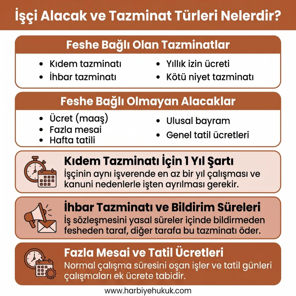 İşçi Alacak ve Tazminat Türleri Nelerdir?