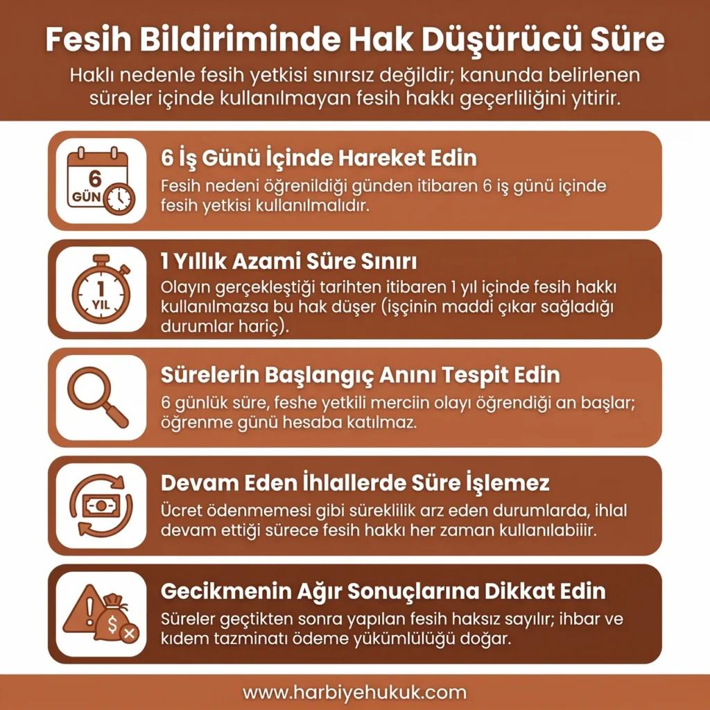 Fesih Bildiriminde Hak Düşürücü Süre