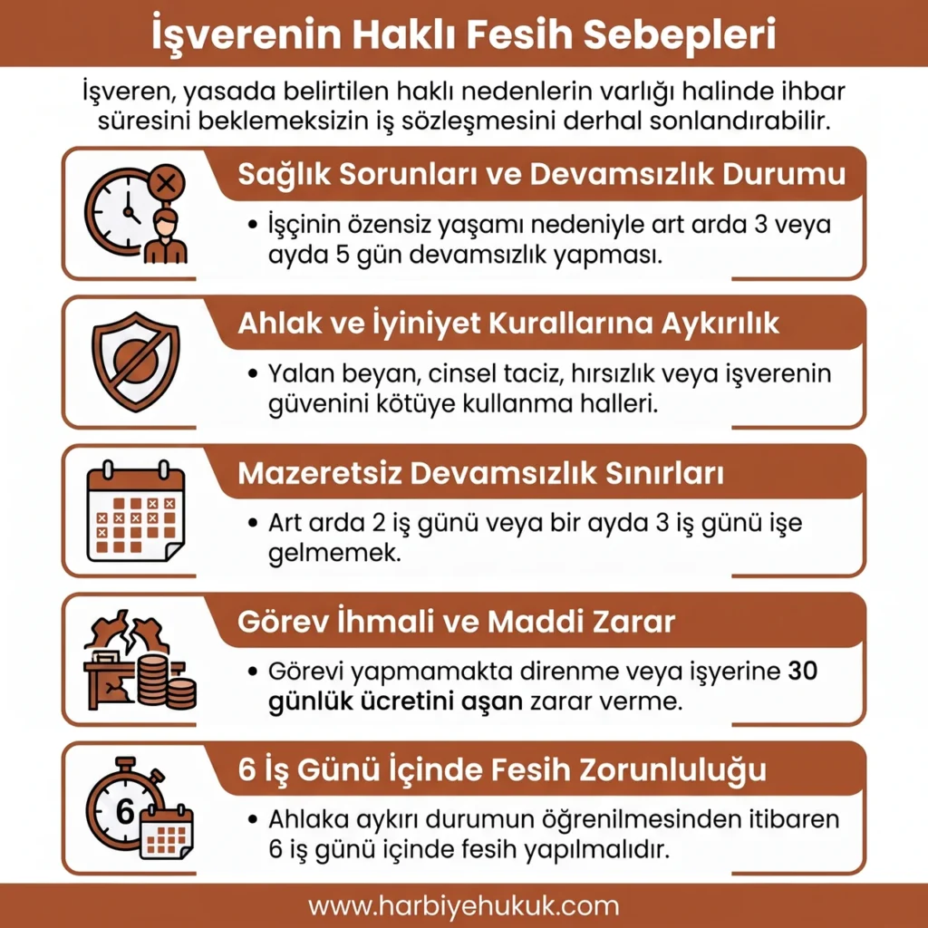 İşverenin Haklı Fesih Sebepleri