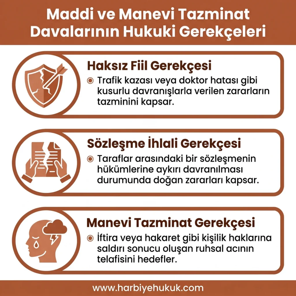 Maddi ve Manevi Tazminat Davalarının Hukuki Gerekçeleri