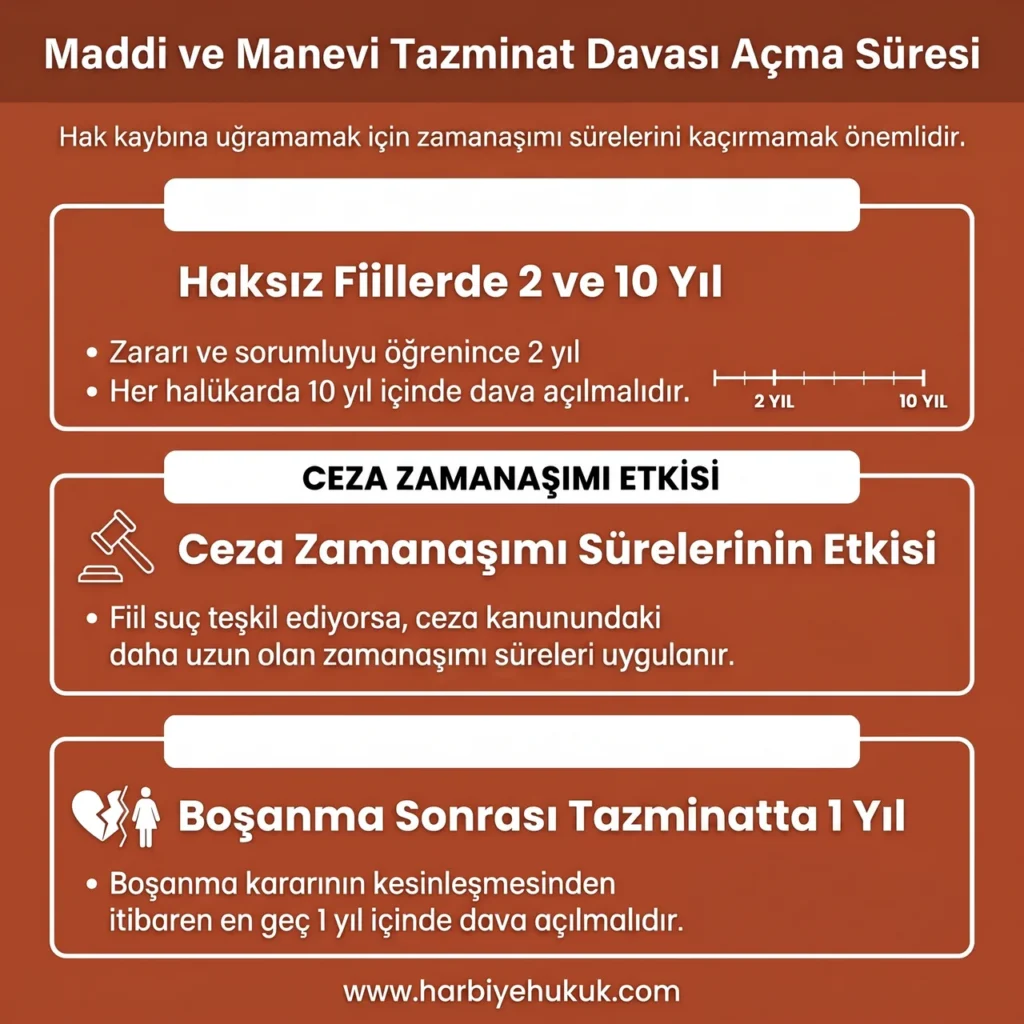 Maddi ve Manevi Tazminat Davası Açma Süresi