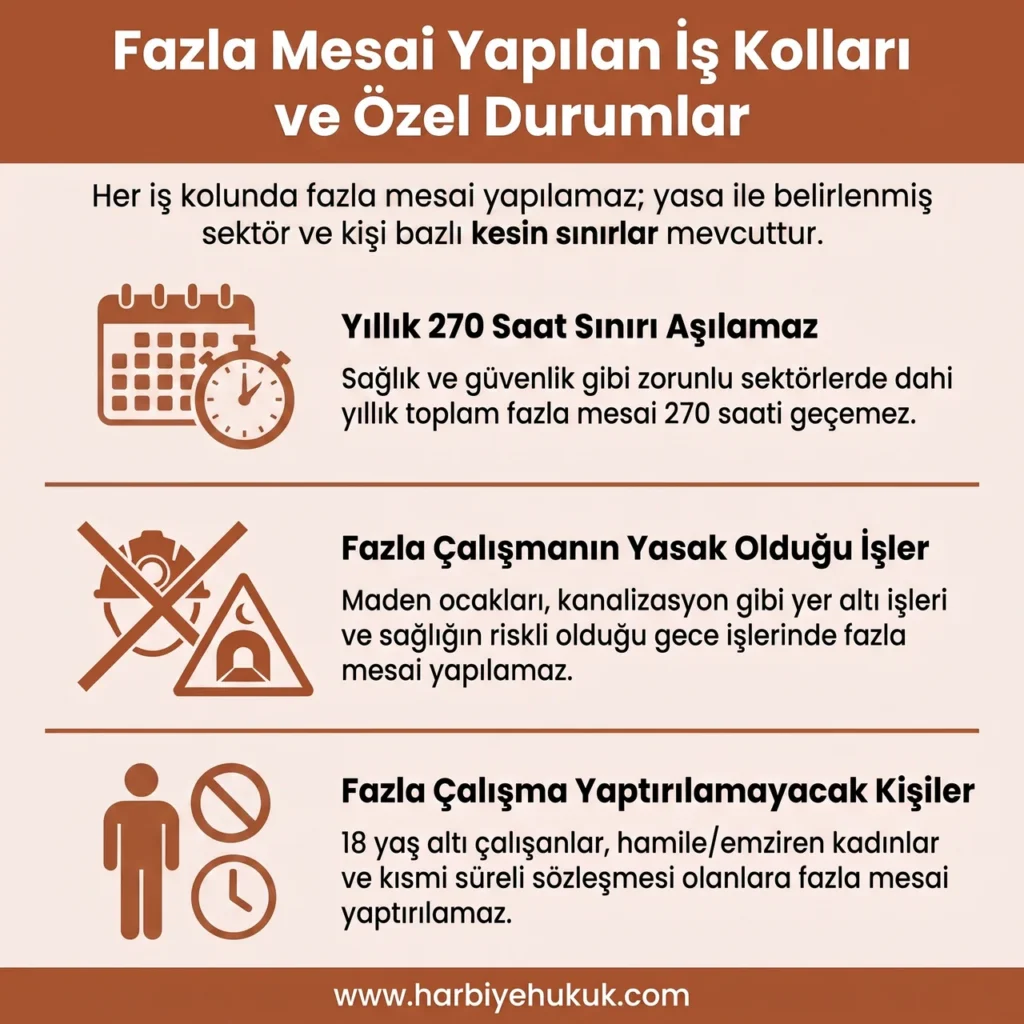 Fazla Mesai Yapılan İş Kolları ve Özel Durumlar