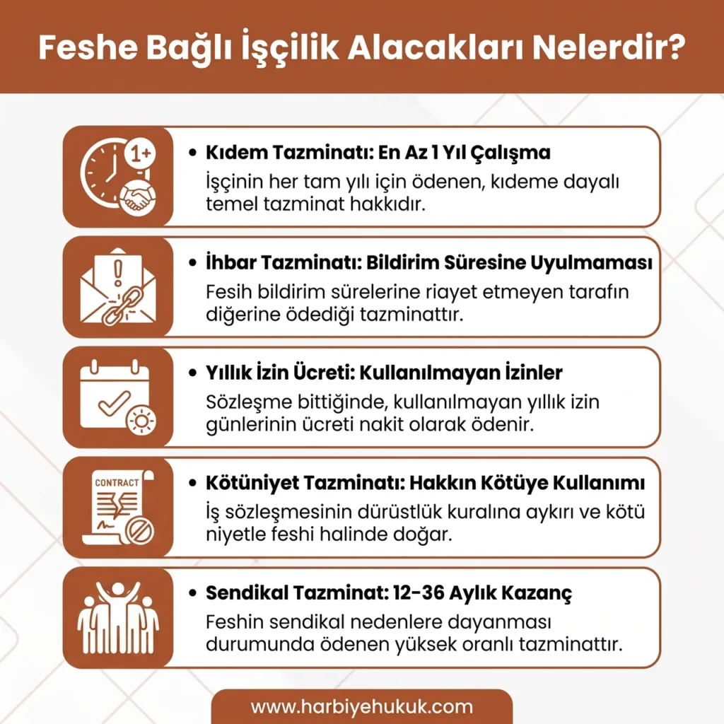 Feshe Bağlı İşçilik Alacakları Nelerdir?