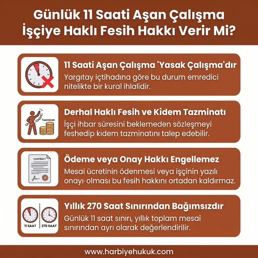 Günlük 11 Saati Aşan Çalışma İşçiye Haklı Fesih Hakkı Verir Mi?