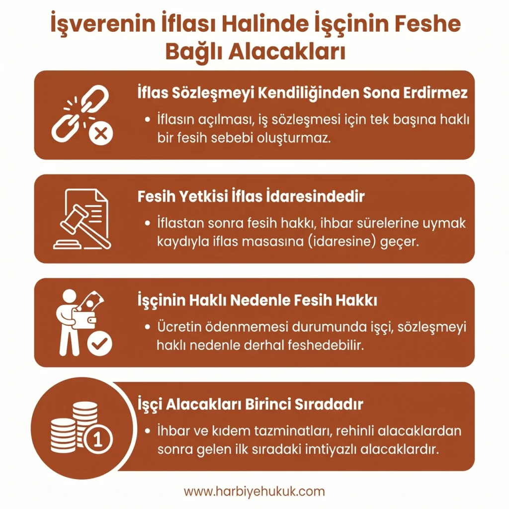 İşverenin İflası Halinde İşçinin Feshe Bağlı Alacakları