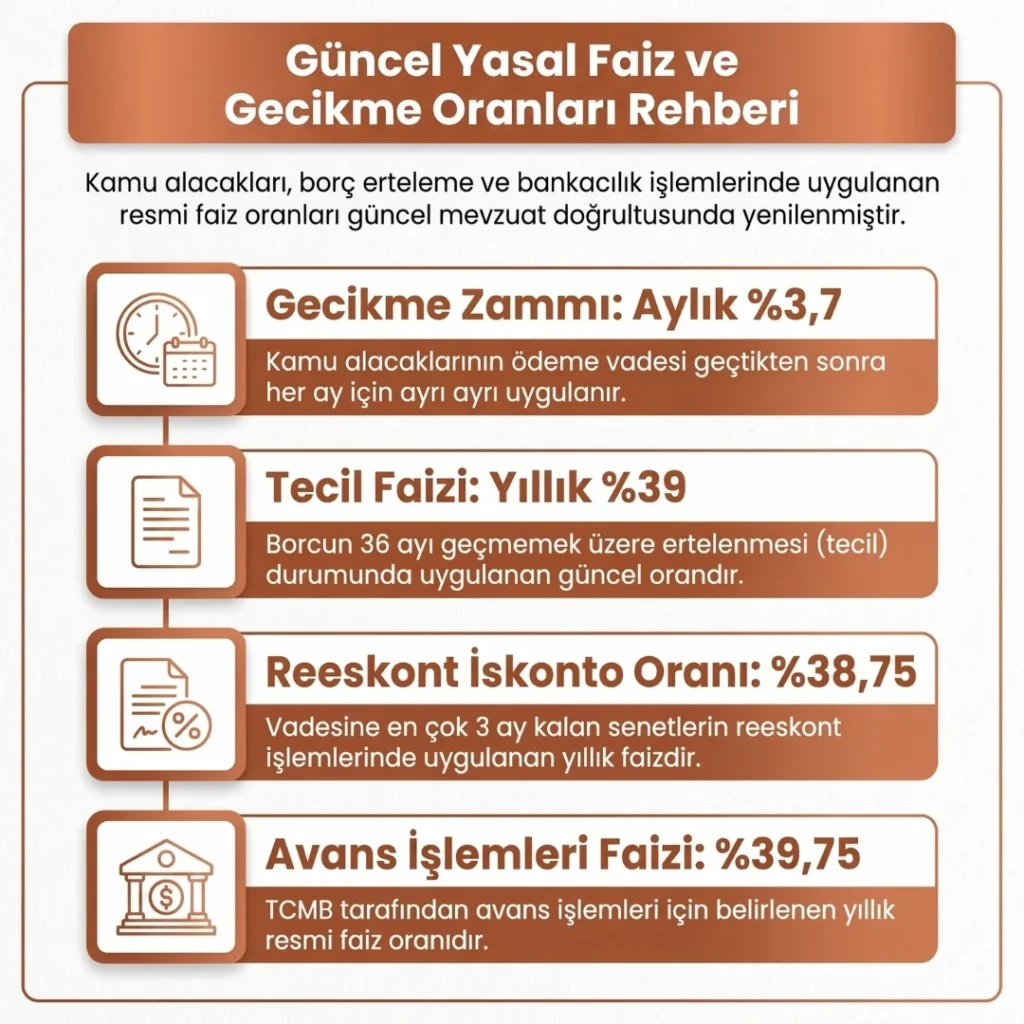 Güncel Yasal Faiz Oranları ve Gecikme Faizleri