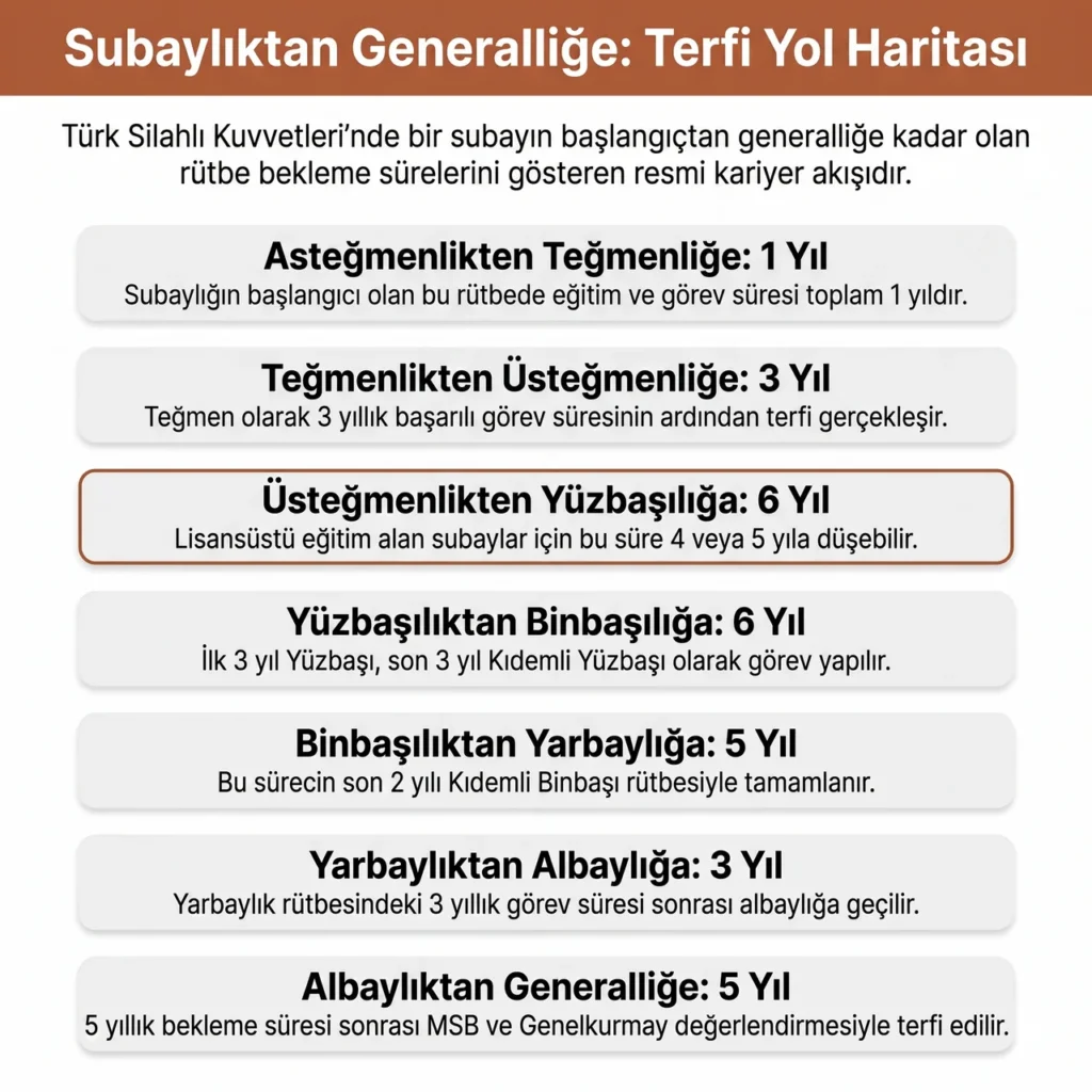 Askeri Rütbeler Subay Terfi Süreleri