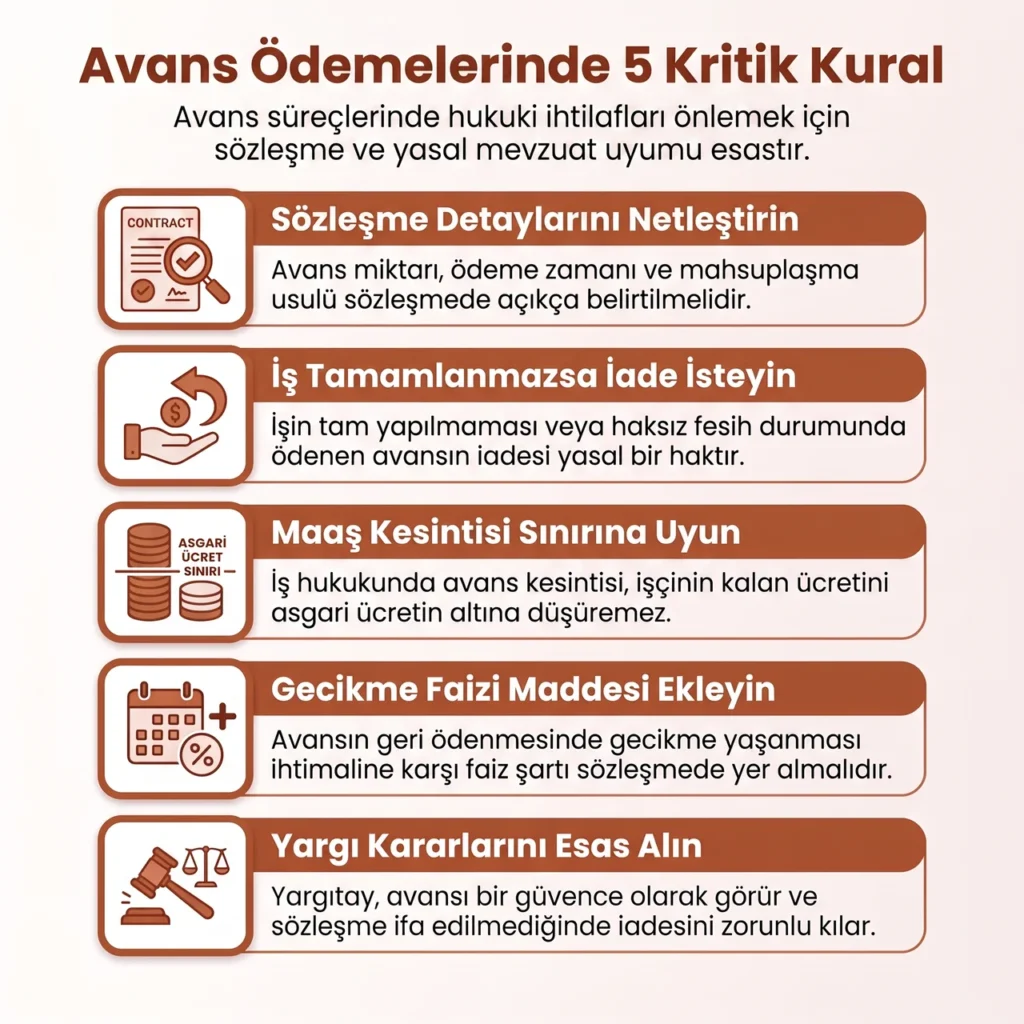 Avans Ödemelerinde Kurallar
