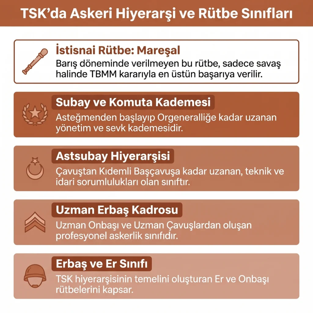 TSK Askeri Rütbeler ve Hiyerarşi