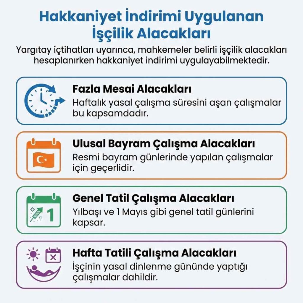 Hakkaniyet İndirimi Uygulanan İşçilik Alacakları