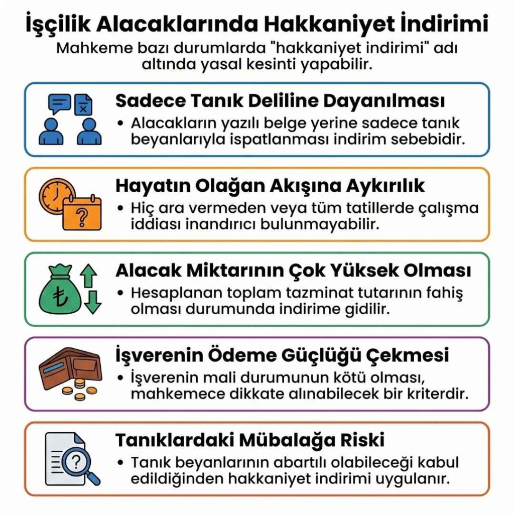 İşçilik Alacaklarında Hakkaniyet İndirimi Şartları