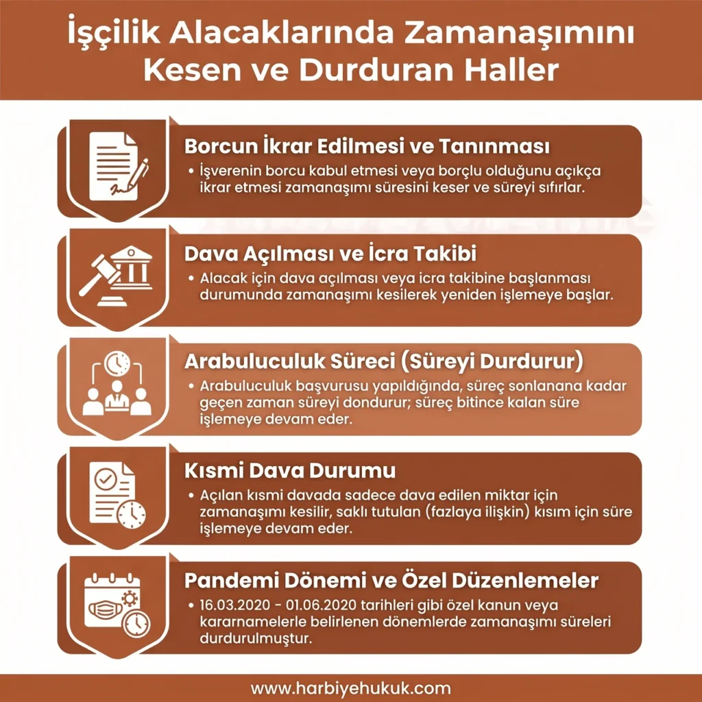 İşçilik Alacaklarında Zamanaşımını Durduran Haller