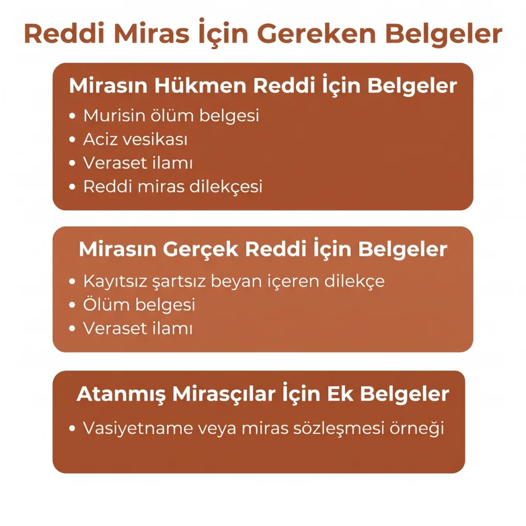 Reddi Miras Dilekçesi İçin Gerekli Belgeler