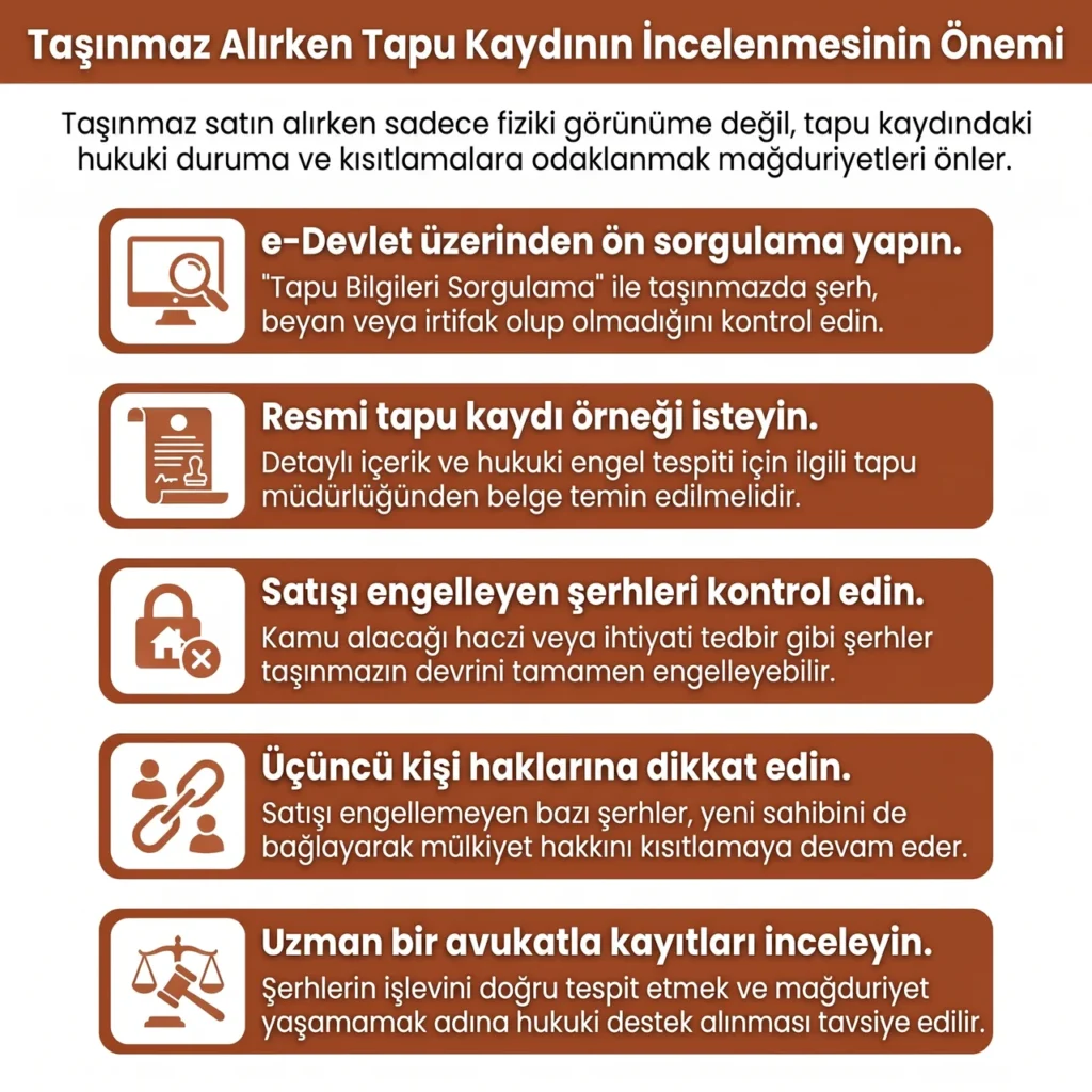 Taşınmaz Alırken Tapu Kaydında Şerh İncelemesi