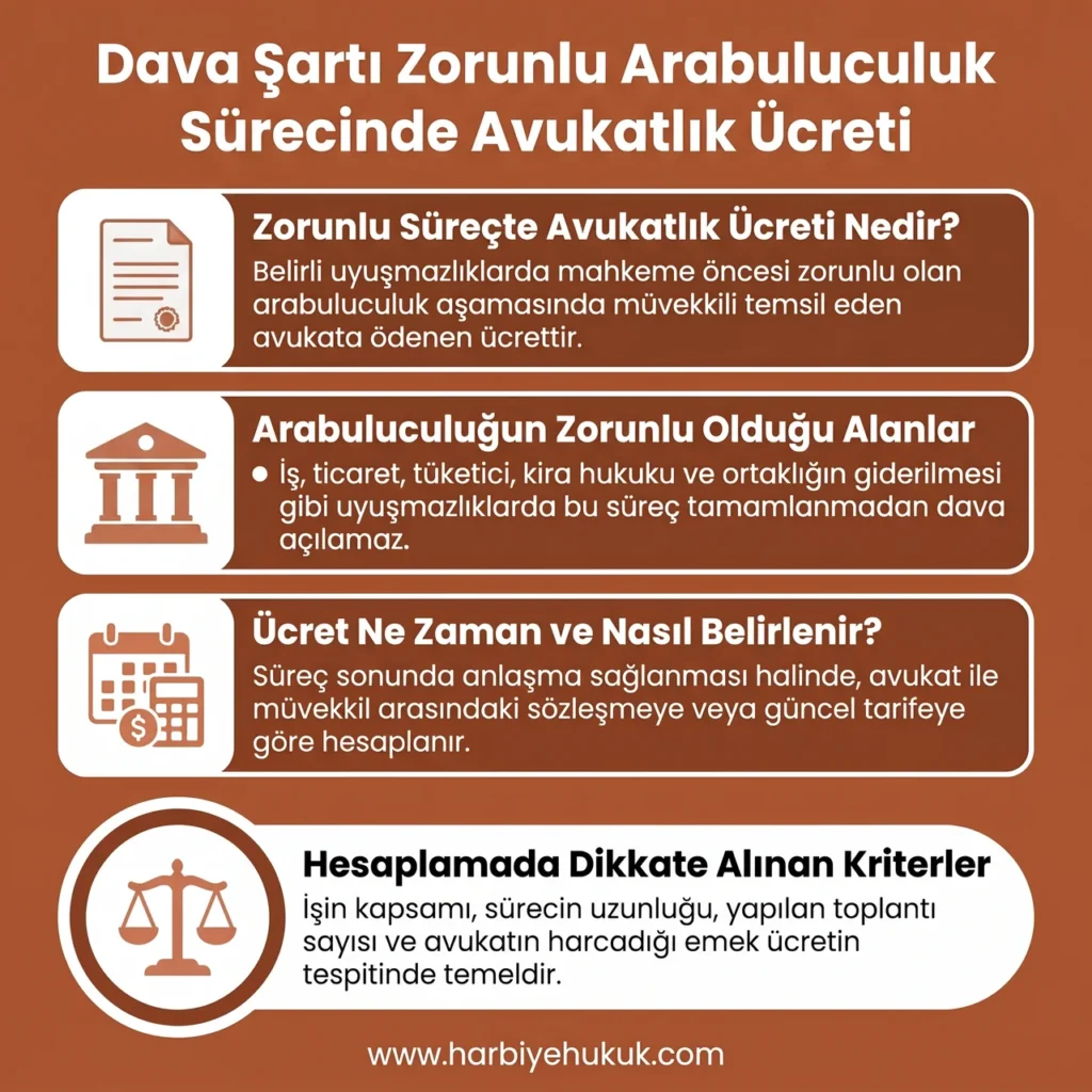 Dava Şartı Zorunlu Arabuluculuk Sürecinde Avukatlık Ücreti