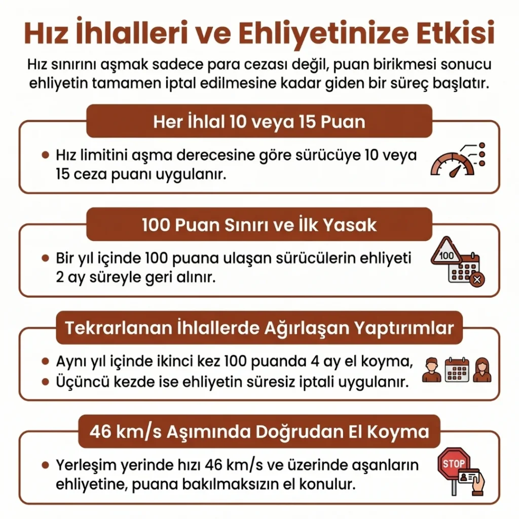 Hız Sınırları ve Cezalarının Ehliyete Etkisi