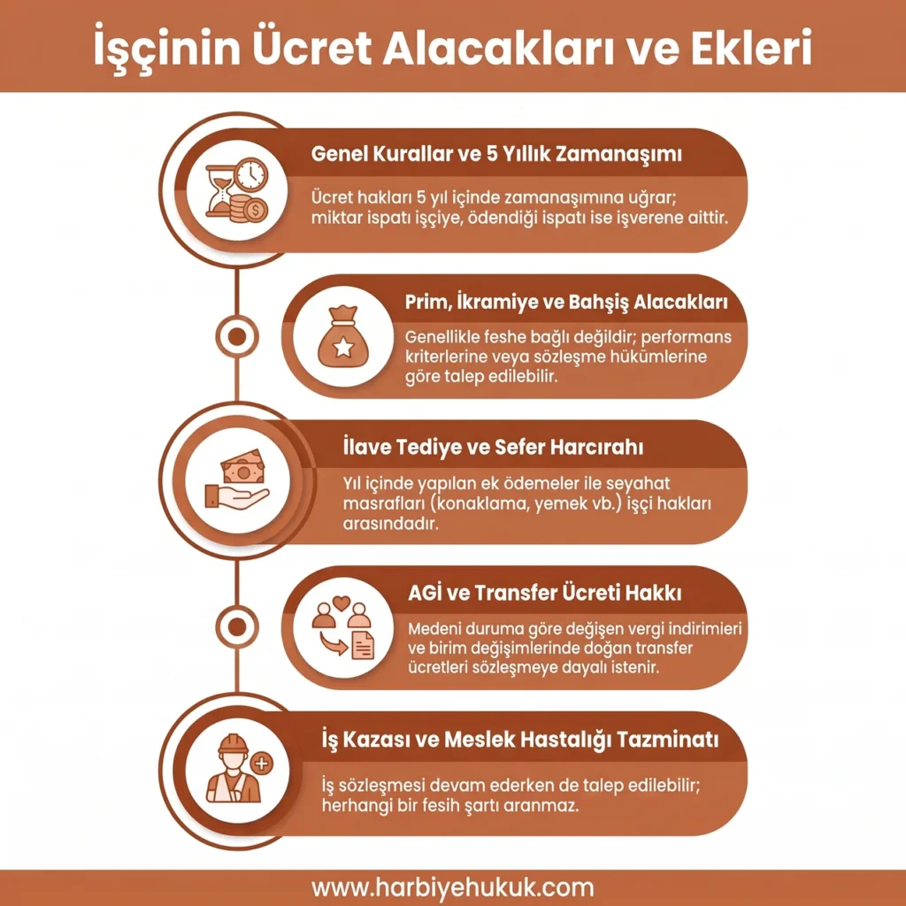 İşçinin Ücret Alacakları ve Ekleri