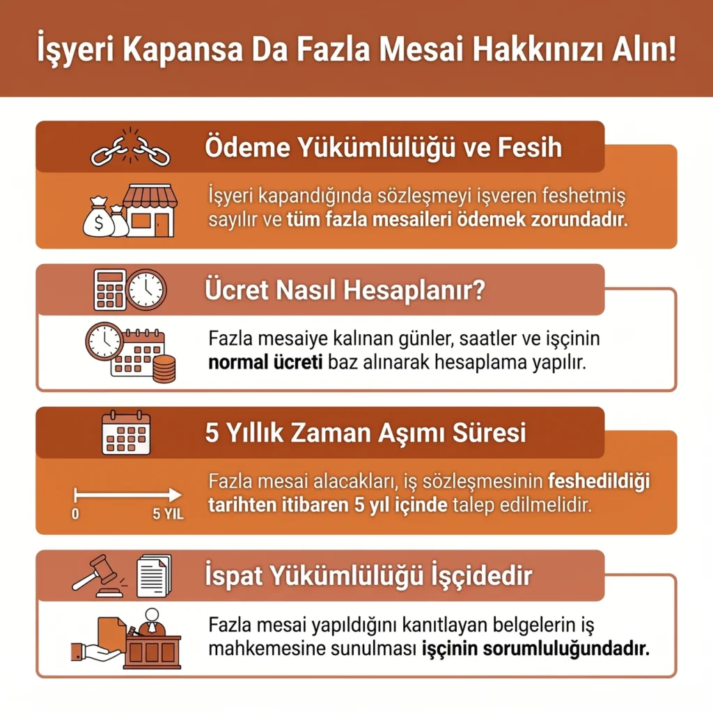 İşyeri Kapanmasında Fazla Mesai Hakları